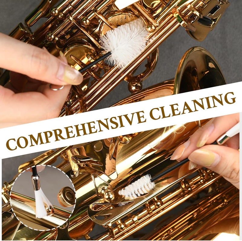 Ancable Alto Saxophone Cleaning Set, 2-Pack Microfiber Clean Polish Cloths for Musicians and Students Musical Instrument Cleaning Tool Set for Enhance Shine, Improve Sound - Image 5